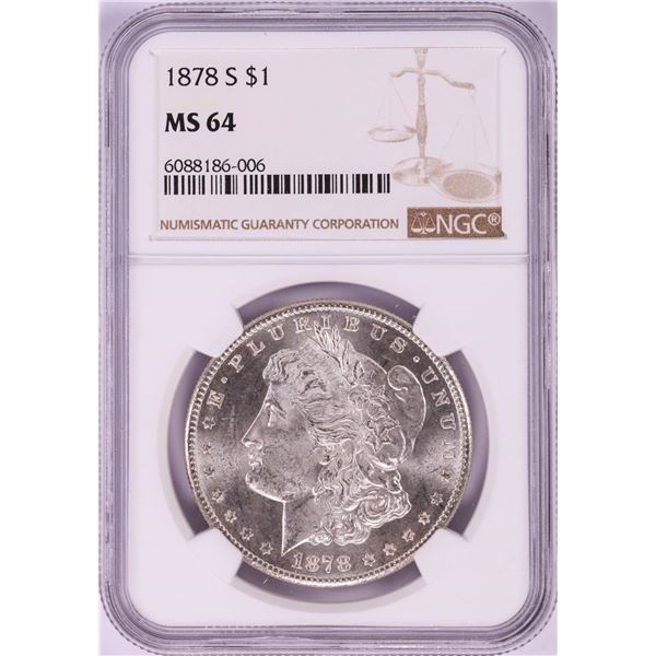 1878-S $1 Morgan Silver Dollar Coin NGC MS64