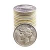 Roll of (20) Brilliant Uncirculated 1925 $1 Peace Silver Dollar Coins