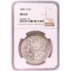 Image 1 : 1881-S $1 Morgan Silver Dollar Coin NGC MS63 Nice Toning