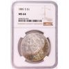 Image 1 : 1881-S $1 Morgan Silver Dollar Coin NGC MS64 Great Toning