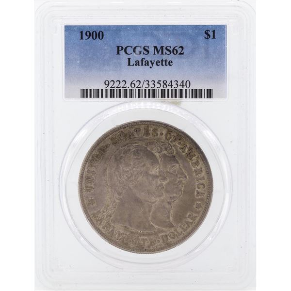 1900 $1 Lafayette Commemorative Silver Dollar Coin PCGS MS62