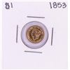 Image 1 : 1853 Type 1 $1 Liberty Head Gold Dollar Coin