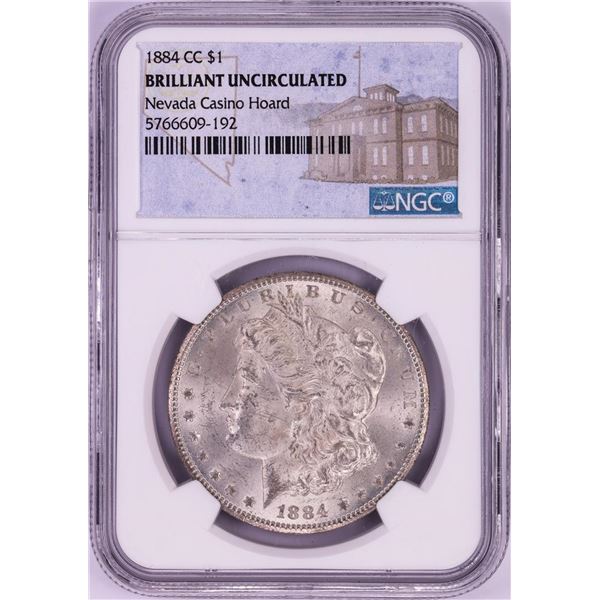 1884-CC $1 Morgan Silver Dollar Coin NGC Brilliant Uncirculated Nevada Casino Hoard