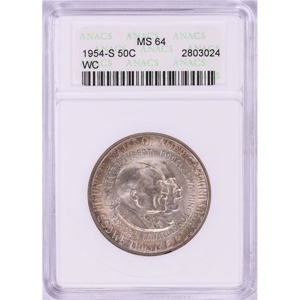 1954-S Washington-Carver Commemorative Half Dollar Coin ANACS MS64