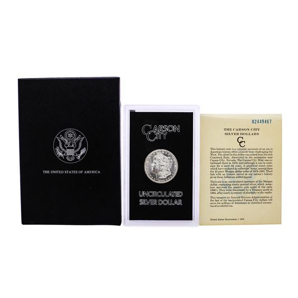 1882-CC $1 Morgan Silver Dollar Coin GSA Hoard Uncirculated w/Box & COA