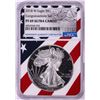 Image 1 : 2018-W $1 Proof American Silver Eagle Coin NGC PF69 Ultra Cameo Congratulations Flag