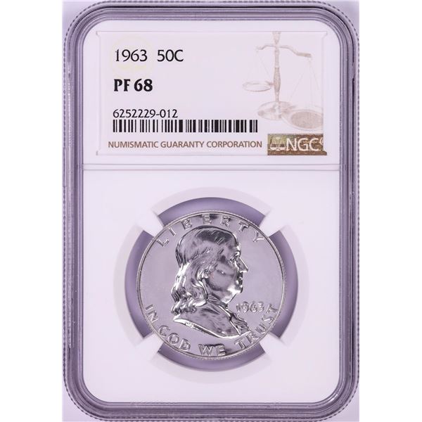 1963 Proof Franklin Half Dollar Coin NGC PF68