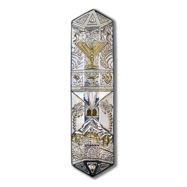 Raphael Abecassis Sterling Silver Electroform Mezuzah with Letter of Authenticity