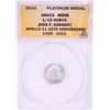 Image 1 : 2014 Proof 1/10 oz Platinum JFK Apollo 11 Anniversary Medal ANACS MS68
