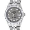 Image 1 : Rolex Men's Stainless Steel Slate Grey Diamond Datejust Wristwatch