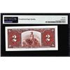 Image 2 : 1937 $2 Bank of Canada Note BC-22c PMG Gem Uncirculated 66EPQ