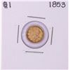 Image 1 : 1853 Type 1 $1 Liberty Head Gold Dollar Coin
