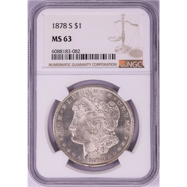 1878-S $1 Morgan Silver Dollar Coin NGC MS63