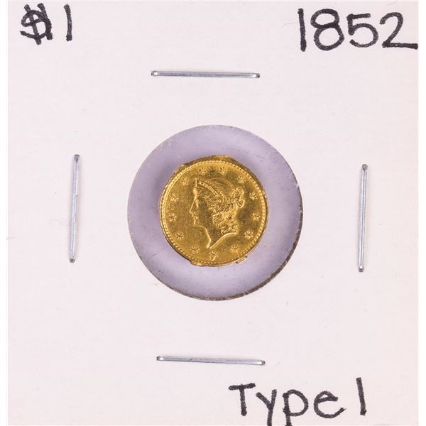 1852 Type 1 $1 Liberty Head Gold Dollar Coin - Soldered