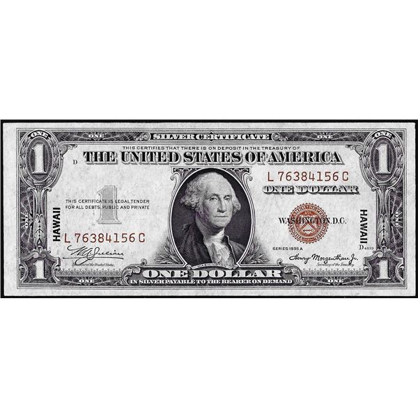 1935A $1 Hawaii Silver Certificate WWII Emergency Note