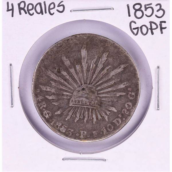 1853 GoPF Mexico 4 Reales Silver Coin