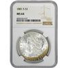 Image 2 : 1881-S $1 Morgan Silver Dollar Coin NGC MS64 Amazing Toning