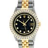 Image 2 : Rolex Men's Two Tone Black String 3 ctw Diamond Datejust Wristwatch