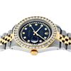 Image 8 : Rolex Men's Two Tone Black String 3 ctw Diamond Datejust Wristwatch