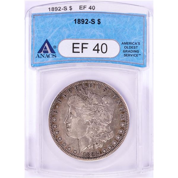 1892-S $1 Morgan Silver Dollar Coin ANACS XF40