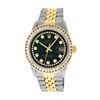 Image 1 : Rolex Men's Two Tone Green String Princess Cut Diamond Datejust Wristwatch