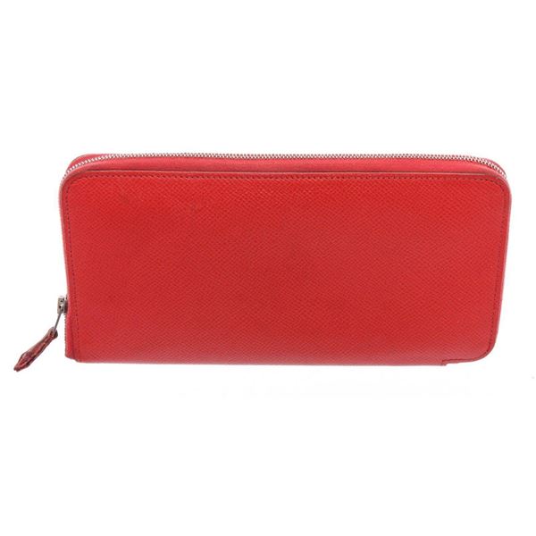 Hermes Red Sanguine Epsom Leather Silk'In Classic Wallet