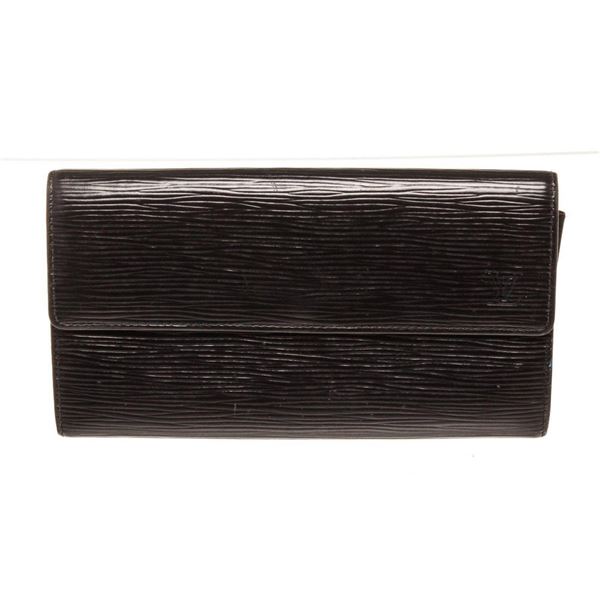 Louis Vuitton Black Epi Leather Sarah Wallet