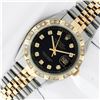 Image 3 : Rolex Mens 2 Tone Black Pyramid Diamond 36MM Oyster Perpetual Datejust Wristwatc