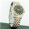 Image 9 : Rolex Mens 2 Tone Black Pyramid Diamond 36MM Oyster Perpetual Datejust Wristwatc