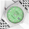 Rolex Mens Stainless Steel Green Diamond 36MM Oyster Perpetual Datejust