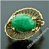 Image 2 : Vintage Handmade 18kt Yellow Gold Oval Jade Solitaire Ring