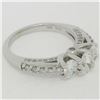 Image 4 : 14k White Gold 1.50 ctw Oval 3 Stone Diamond Promise Engagement Ring w/ Accents