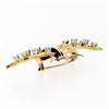 Image 5 : Jabel Vintage 18K Gold .90 ctw Diamond Textured Multi-Wire Spray Bow Brooch Pin