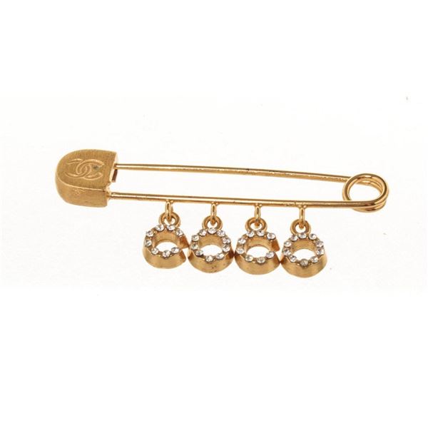 Chanel Gold Logo Safety Pin