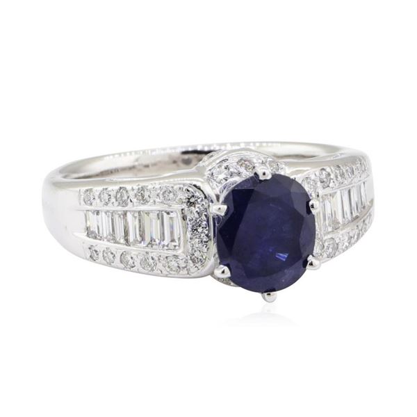 2.01 ctw Sapphire and Diamond Ring - 14KT White Gold