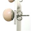 Image 4 : 18k Solid White Gold 8.6mm Angel Coral Simple Classic Round Button Stud Earrings