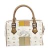 Image 1 : MCM White Canvas Satchel Bag