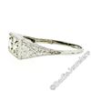 Image 6 : Vintage Platinum 0.52 ctw Dual Transitional Cut Diamond Hand Engraved Band Ring