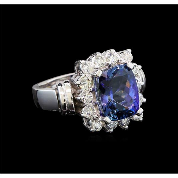 14KT White Gold 3.54 ctw Tanzanite and Diamond Ring