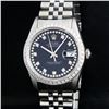 Image 1 : Rolex Mens Stainless Steel Black String Diamond 36MM Oyster Perpetual Datejust