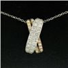 Image 1 : NEW 18k Tri-Color Gold X Pendant w/ 2.18 ctw F VS Pave Round Brilliant Diamonds