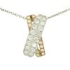 Image 2 : NEW 18k Tri-Color Gold X Pendant w/ 2.18 ctw F VS Pave Round Brilliant Diamonds