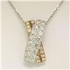 Image 3 : NEW 18k Tri-Color Gold X Pendant w/ 2.18 ctw F VS Pave Round Brilliant Diamonds