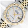 Image 1 : Rolex Mens 2 Tone MOP Roman Pyramid Diamond Bezel Datejust Wristwatch