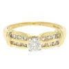 Image 1 : 14k Yellow Gold 0.30 ctw Round Diamond & Dual Row Channel Accent Engagement Ring