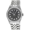 Image 2 : Rolex Mens Stainless Steel Rhodium String Diamond 36MM Datejust Wristwatch