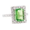 Image 1 : 3.58 ctw Tsavorite and Diamond Ring - 14KT White Gold