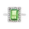 Image 2 : 3.58 ctw Tsavorite and Diamond Ring - 14KT White Gold