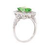 Image 4 : 3.58 ctw Tsavorite and Diamond Ring - 14KT White Gold