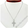 Image 3 : New 14kt White Gold 0.85 ctw Ideal Cut Diamond Multi Circle Cluster Cross Pendan